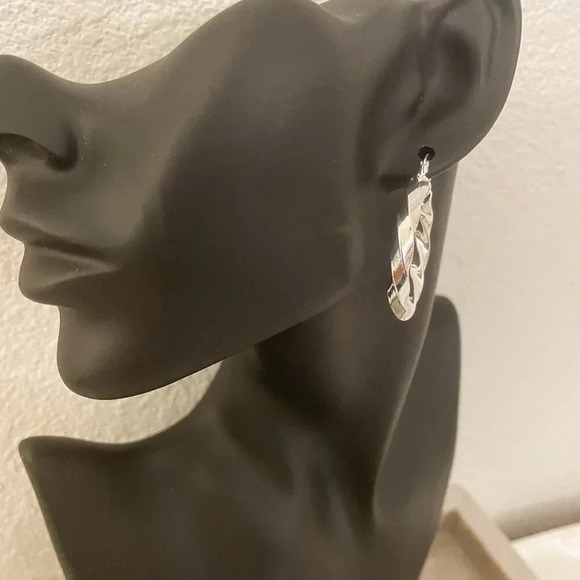 925 Sterling Silver Chunky Hoop Earrings Small Hoops Twist Spiral Hoop Earrings - Picture 5 of 6